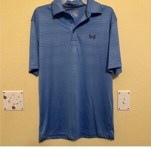 Under Armour Men's Striped Blue Polo Shirt